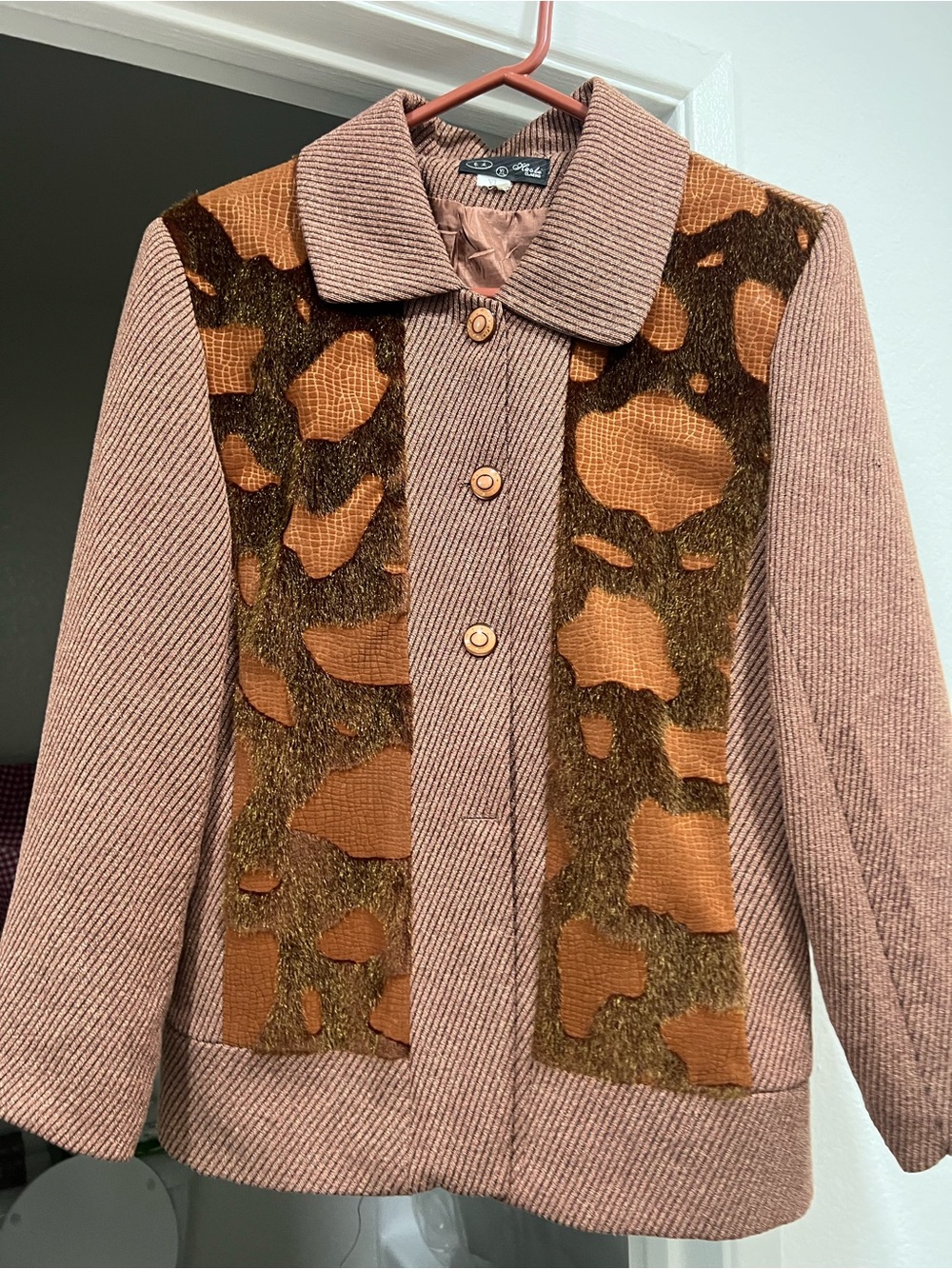 Vintage-Inspired Brown Patterned Women's Jacket